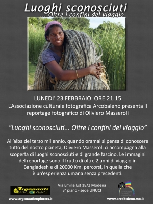 BANGLADESH - proiezione a Modena Lunedì 23 febbraio 2015 -  ARGONAUTI  EXPLORERS